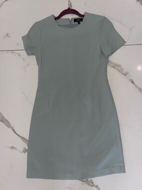 Theory Short Sleeve Shift Dress in Light Sage